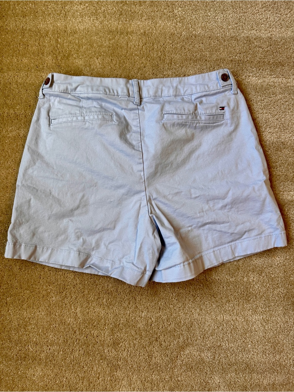 Light Blue Tommy Hilfiger Women's 5” Classic Stretch Cotton Blend Shorts - Picture 3 of 5